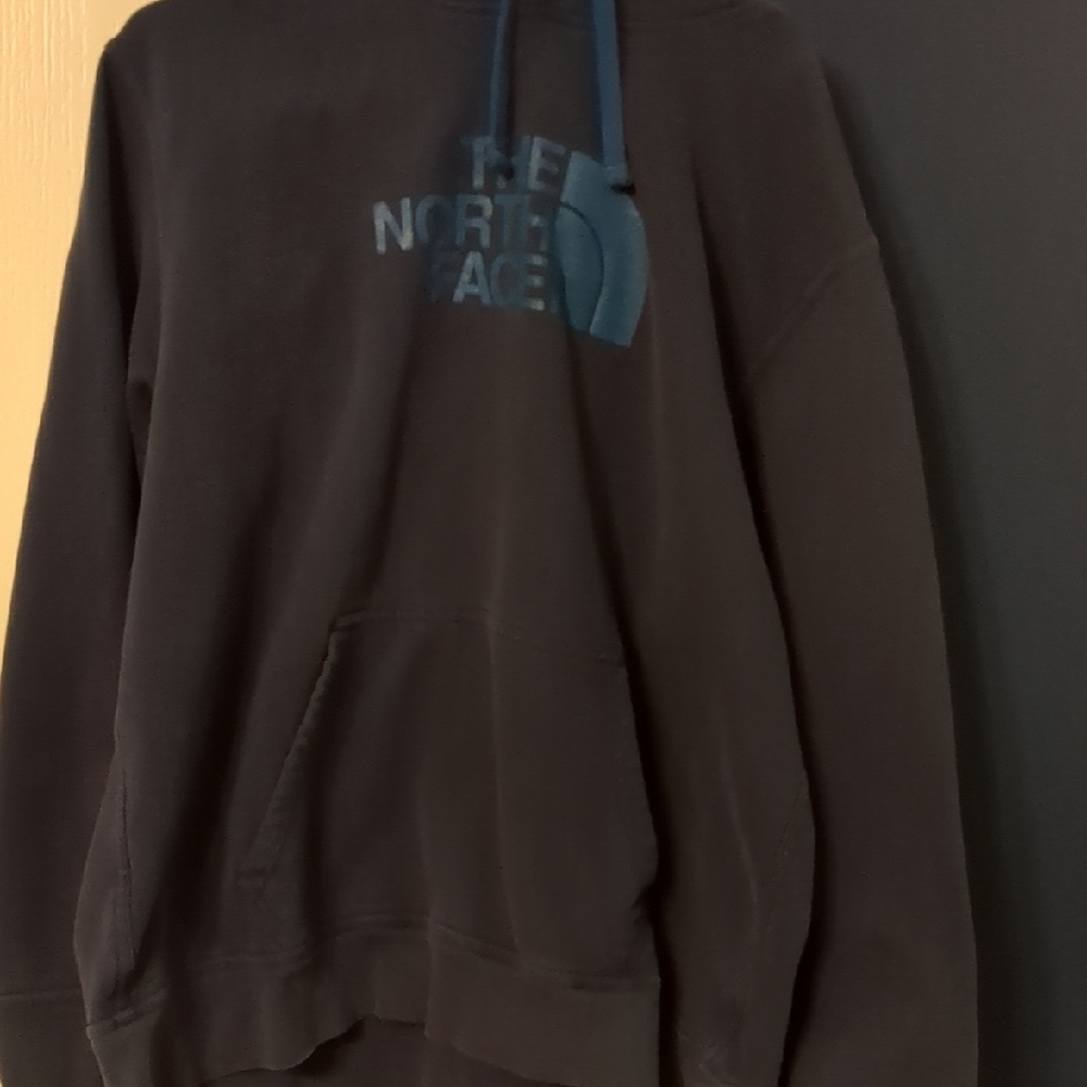 The North Face Men's Dark Hoodie with Blue Accents